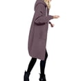 thumbnail image 6 of BOBOGOJP Long Hoodies for Women Zip Up Double Zipper Fleece Jacket Tunic Sweatshirts Fall Winter Fashion Clothes Light Purple for Size L, 6 of 8
