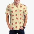thumbnail image 3 of Balery Strawberries Printed Men’s Short Sleeve Polo Shirt, Midweight Men's Shirt,Golf Polo shirts -XX-Large, 3 of 9