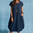 thumbnail image 1 of Vestido de lino de algodón para mujer Vestido casual suelto de verano sin mangas LingWen 8390614601550, 1 of 1