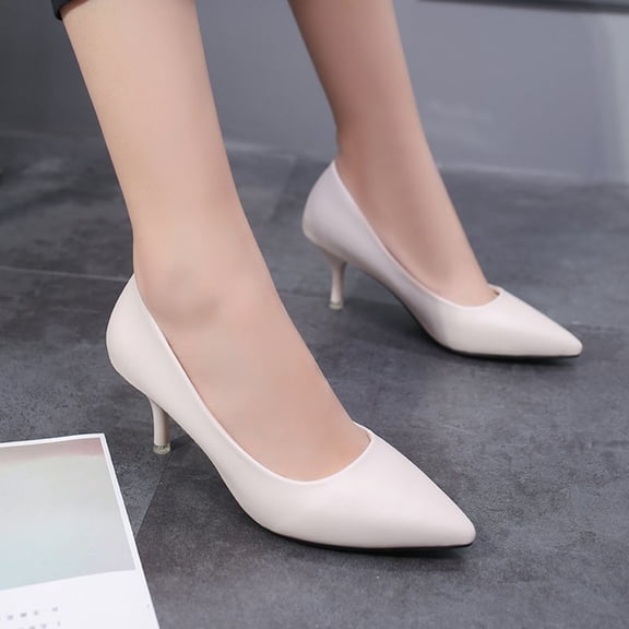 Vedolay High Heel Shoes For Women Dressy High Heels for Women Comfortable Slip on Boho Dressyy Walking Rubber Sparkly Pumps,White 8.5