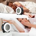 thumbnail image 4 of Reloj despertador digital con sonido (carcasa negra y azul) con dos configuraciones de alarma opcionales, función de repetición, luz de noche y reloj de mesita de noche a batería, 4 of 5