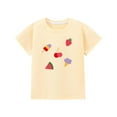 thumbnail image 2 of Favoffer Summer Unisex Kids Multicolor Cartoon/Ice-Cream/Strawberry Graphic Tee Round Neck Short Sleeve Loose Fit Fun Top Casual Travel Home Play 2-10Y, 2 of 9