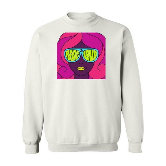 Peace And Love Hippie Design Sweatshirt Women -Image by Shutterstock, Female Small