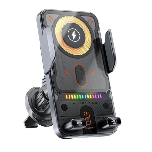 15W Fast Wireless Car Charger Mount, Auto-Clamping Phone Holder for Stable Viewing, Secure Charging for Navigation & Driving