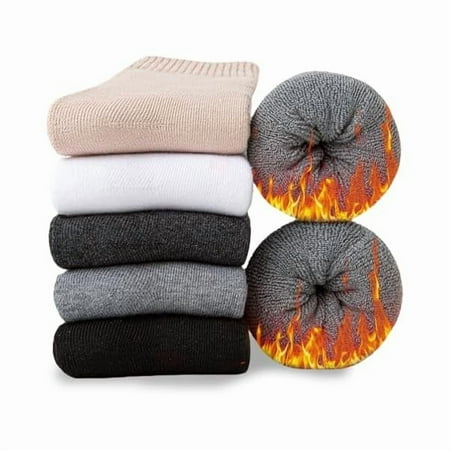 Fu997 Wool Socks for Women 5 Pairs Warm Winter Thermal Thick Hiking Boot Socks