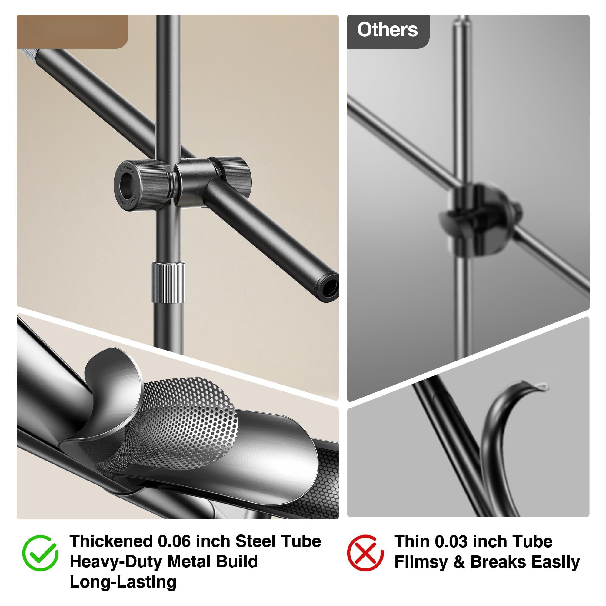 Overhead Phone Mount  Camera Stand [anti-shaking] With 10.5" Ring Light Desk For Video Recording Zoom Meeting