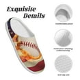 thumbnail image 5 of Fotbe Baseball Ball With Flag Pattern Women's Fuzzy Curly Fur Memory Foam Loafer Slippers Indoor Outdoor Slippers Winter Home Shoes-44/45, 5 of 7