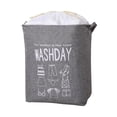 thumbnail image 1 of fsxdhpcsgfc 21 Inches Freestanding Laundry Storage Container With Lid Collapsible Large Drawstring Clothes Hamper Storage With Handle Laundry With Gray Storage Fabric Storage Dorm Room Transparent, 1 of 6
