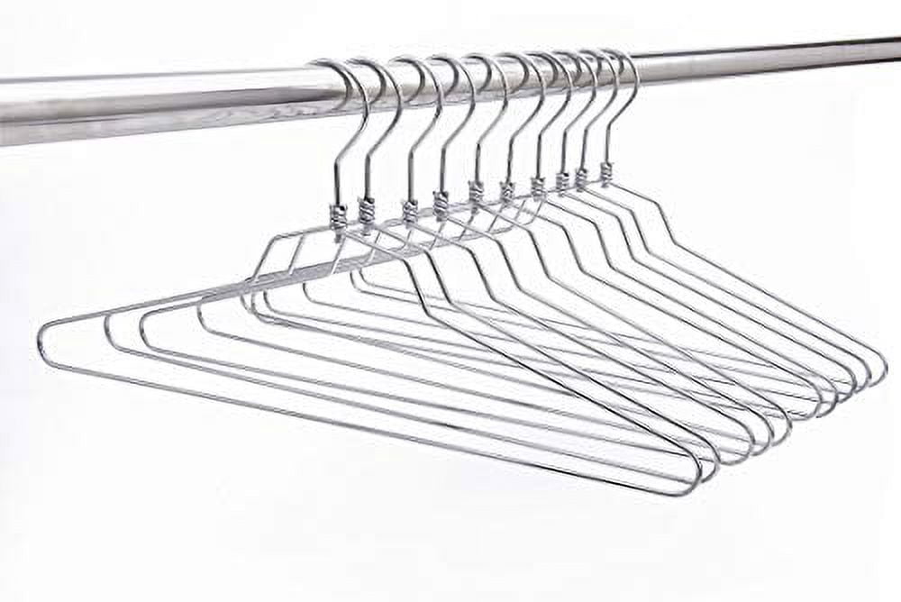 Quality Metal Hangers, 100-Pack, Swivel Hook, Stainless Steel Heavy Duty Wire Clothes Hangers, Heavy-Duty Clothes, Jacket, Shirt, Pants, Suit Hangers (100, Standard - 17" inch)