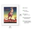 thumbnail image 2 of Australia - Australian Kangaroo with Baby Joey - Vintage Travel Poster by Eileen Mayo c.1957 - Fine Art Rolled Canvas Print 11in x 14in, 2 of 4