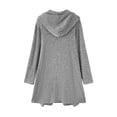 thumbnail image 3 of Hurxie Women's Zip Up Hoodies Oversized Fleece Long Tunic Sweatshirts Casual Long Sleeve Fall Hoodie Jacket Coat Gray,S, 3 of 6