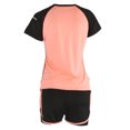 thumbnail image 4 of Mujer Verano Casual 2 Piezas Conjuntos De Manga Corta Conjuntos Entrenamiento Fitness Ropa TrajeNaranja Rosa Negro Manga Corta + Negro Naranja Rosa Pantalones Cortos De Cintura Alta XL, 4 of 8