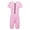 Pink, variant on Girls Boys One-Piece Short Sleeve Zippered Shorty Wetsuit Swimsuit Rashguard Sun Protection Black 10