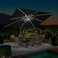 thumbnail image 3 of PURPLE LEAF 9 x 12FT Rectangular Double Top Deluxe Solar Powered LED Patio Umbrella Outdoor Cantilever Umbrella, Black, 3 of 14