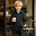 thumbnail image 5 of fatyb Boys Zip up Hoodies Casual Long Sleeve Hooded Sweatshirt Kids Fleece Lined Jacket Outdoor Wear, 5 of 7