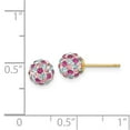 thumbnail image 3 of Real 14kt Yellow Gold Multi-colored Crystals 6mm Post EarRings; for Adults and Teens, 3 of 3