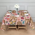 thumbnail image 3 of Dogs with Flowers Square Tablecloth,Waterproof Square Table Cover,Wipeable Spillproof Washable Table Cover for Home Kitchen Party Decor 60"x60"(152x152cm), 3 of 6