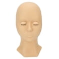 thumbnail image 1 of Cabeza de maniquí de pestañas, extensión de pestañas desmontable, práctica de maquillaje, molde de cabeza de silicona suave elástica con pestañas, tez de párpado doble, 1 of 14