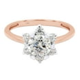 thumbnail image 3 of 1 1/3 ct. t.w Center 6.5MM Round Cut Lab Created Moissanite Diamond Flower Engagement Rings For Women In 10K Solid Rose Gold (G-H Color, VVS1 Clarity, 1.30 Cttw)-6, 3 of 7