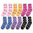 thumbnail image 2 of 12 Pairs Fuzzy Socks Womens Girls Microfiber Cozy Soft Warm Fluffy Non-Skid Anti-Slip Gripper Bottom Slipper Socks for Home Hospital and Travel Polka Dot, 2 of 7