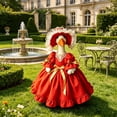 thumbnail image 7 of SHENGXINY Vintage Porch Goose Outfit, Red Princess Dress with Hat for Yard Patio Outdoor Decor 23in, 7 of 7