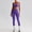 Purple, variant on PISONIC Womens Workout Sets Criss Cross Open Sports Bras and High Waist Leggings Sets Pilates 2 Piece Outfits for Women