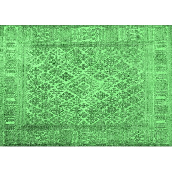Ahgly Company Indoor Rectangle Persian Emerald Green Bohemian Area Rugs, 4' x 6'