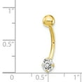 thumbnail image 2 of 10k Yellow Gold 5mm Round Cubic Zirconia Cz Belly Button Rings Screw Navel Bars Body Piercing Naval, 2 of 6