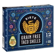 (4 pack) Siete Family Foods Grain Free Crunchy Taco Shells, 12 Count