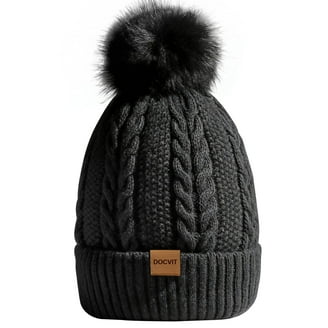 Snap On Pom Pom Beanie, Navy - Walmart.com