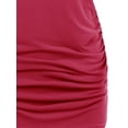 thumbnail image 4 of A2Y Women's Fitted Premium Fabric Side Ruched Sleeveless Top Hot Pink 2X, 4 of 5