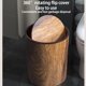 thumbnail image 5 of Matsuzay Papelera de baño con tapa abatible, compacta, imitación madera. Suministros de limpieza para el hogar, 5 of 6