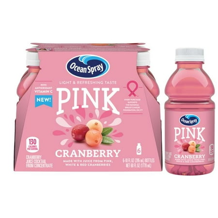 (2 pack) Ocean Spray Pink Juice Cocktail, 10 Fl Oz, 6