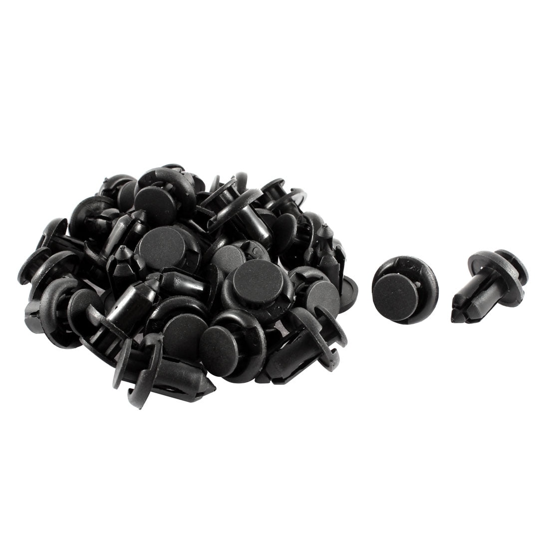 100Pcs Black Plastic Rivet Fastener Mud Flaps Bumper Fender Clips 10 x 10mm