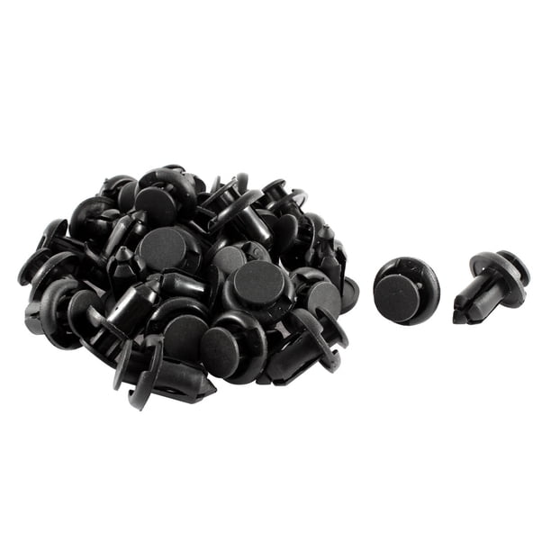 30Pcs 10mm Agujero Tapizado de Coche Grapa de Retención Remache Plástico Negro