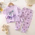 thumbnail image 2 of masbird Little Girls Boys Christmas Pajamas for Toddler Clothes Set Snowman Long Sleeve Cotton Kids Pjs Fall Winter Sleepwear for 6-24 Months 2 3 4 5 6 7 8 9 T Children(Light Purple,6-7 Y), 2 of 6