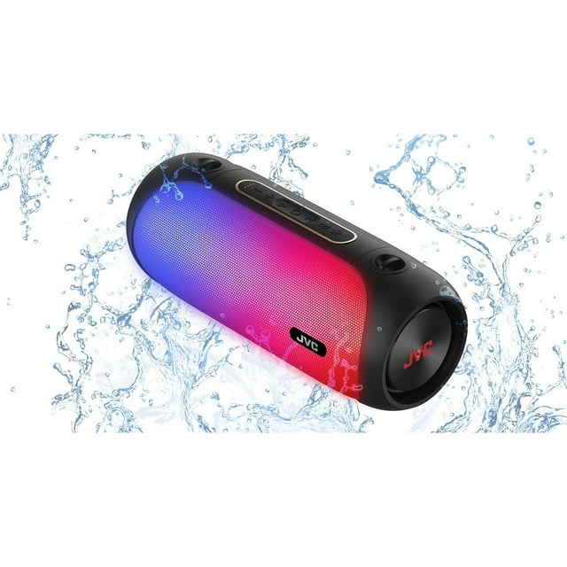 JVC SP-PA7BT - Portable Wireless Speaker, Long-lasting Rechargeable Battery, RGB Light, Black