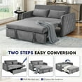 thumbnail image 5 of Lunale Convertible Futon Sofa Bed for Living Room, Modern Upholstered Loveseat Sleeper in Gray, 5 of 9