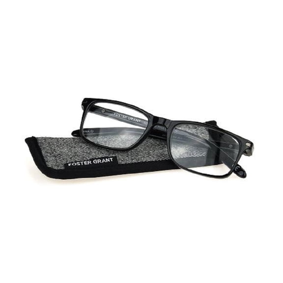 Foster Grant Cole Black Men's Crystal Vision Reading Glasses Black, 2.00