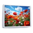 thumbnail image 2 of Designart "Dancing Poppies Red and Blue Floral Rhapsody II" Floral Floater Framed Canvas Art Print, 2 of 7