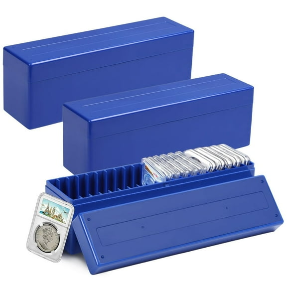 Coin Slab Storage Boxes, 3 Packs Coin Holder Organizer Boxes with 20 Slots, Plastic Coin Storage Cases Set for 60 Coin Slabs, Compatible with PCGS NGC PMGab Coin Holders(Include Boxes Only)