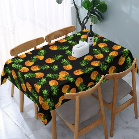 

Tablecloth Pineapple Table Cloth For Rectangle Tables Waterproof Resistant Picnic Table Covers For Kitchen Dining/Party(54x72in)