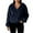 Dark Blue, variant on CharmCyan Women's Loose Winter Long Sleeve Cardigan Zipper Solid Color Plush Jacket Beige L