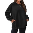 thumbnail image 4 of Black Hoodies for Womens Oversized Sweatshirts Crewneck Long Sleeve Tops Pullover Fall Fashion Clothes with Pocket Fall Tops for Women 2025, 4 of 6