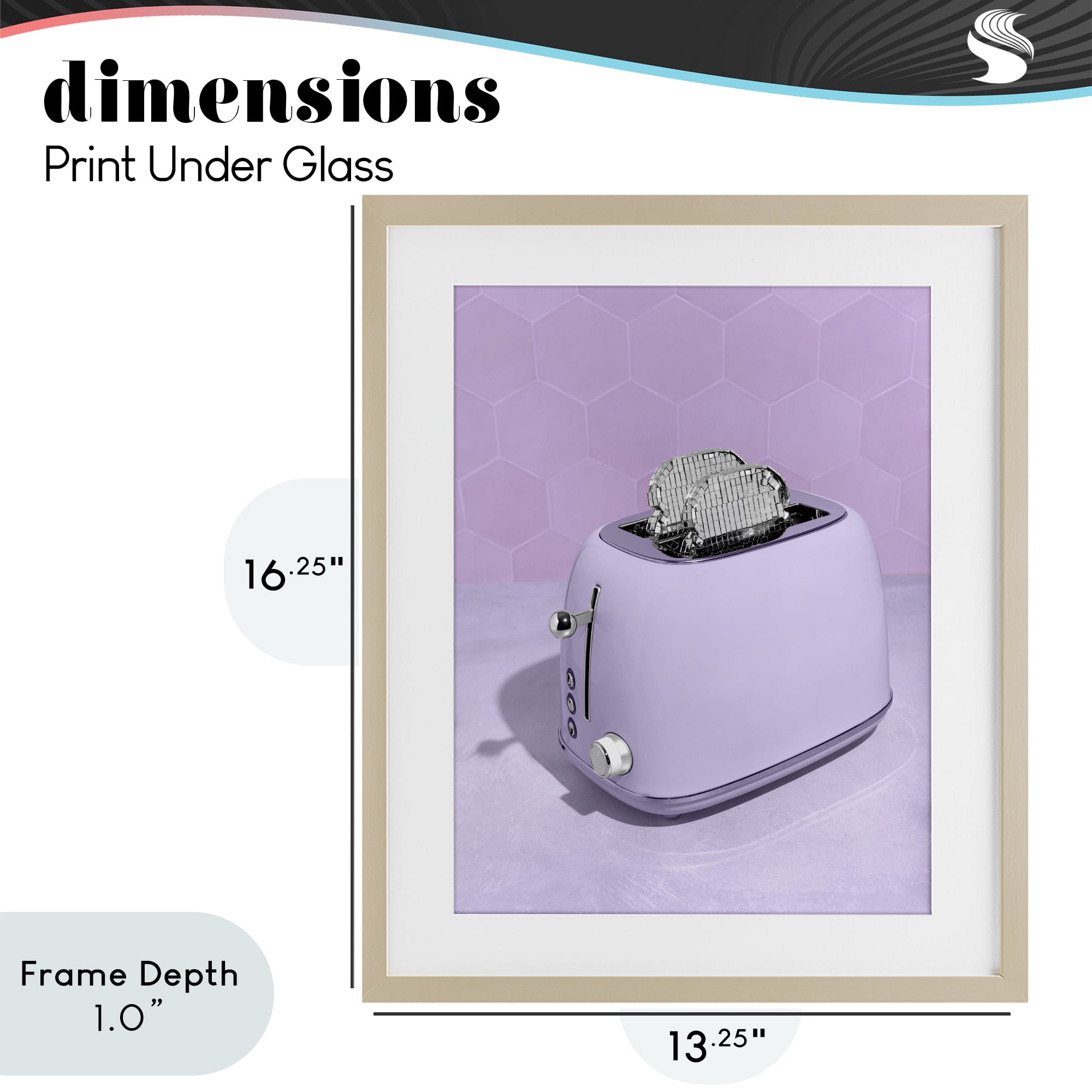 Stupell Industries Disco Toast over Purple Birch Framed Print Under Glass, design by LISH Creative