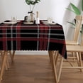 thumbnail image 4 of Textile Grid Geometric Plaid Rectangular Tablecloth 55"x70" with Lace Edge, Washable Durable Table Cover for Dining, Indoor Outdoor Home Restaurant Decor, 4 of 5