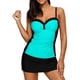 thumbnail image 1 of Traje de baño de dos piezas para mujer, push up, estampado, tankini, traje de baño, verde, 1 of 7