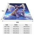 thumbnail image 3 of Honeii Night Sky Winged French Bulldog Print Fleece Blanket - Throw Blanket for Bed, Sofa, Couch, Camping, and Travel , Microplush Ultra Soft Warm Blanket-60"x50", 3 of 7