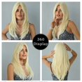 thumbnail image 2 of WIGS Long 613 Blonde Wig with Bangs Straight Wigs for Women,Heat Resistant Layered Synthetic Wigs for Daily Use, 2 of 6