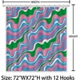 thumbnail image 5 of Retro Shower Curtain Vintage Abstract Colorful Pink Blue Green Shower Curtain for Bathroom Aesthetic with 12 Hooks Waterproof Durable Polyester Fabric,72"*72", 5 of 6